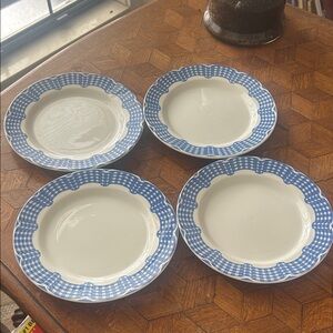 Blue and White Checkered Dinner Plates